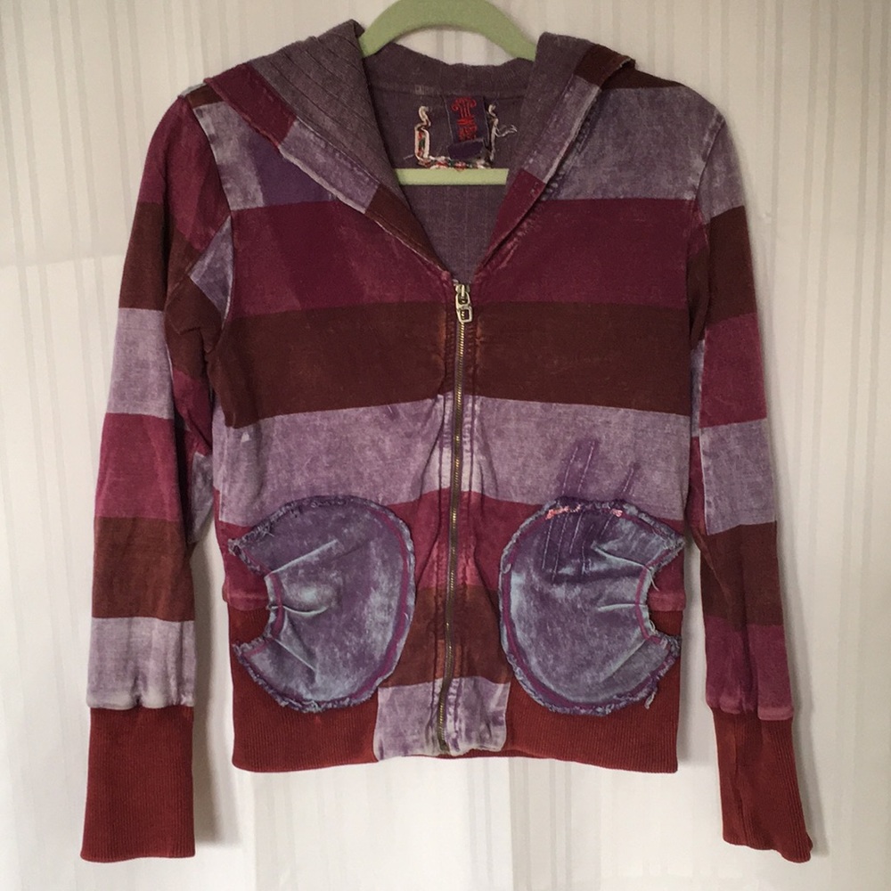 EUC Tie-dye, warm hooded sweatshirt, knit inside